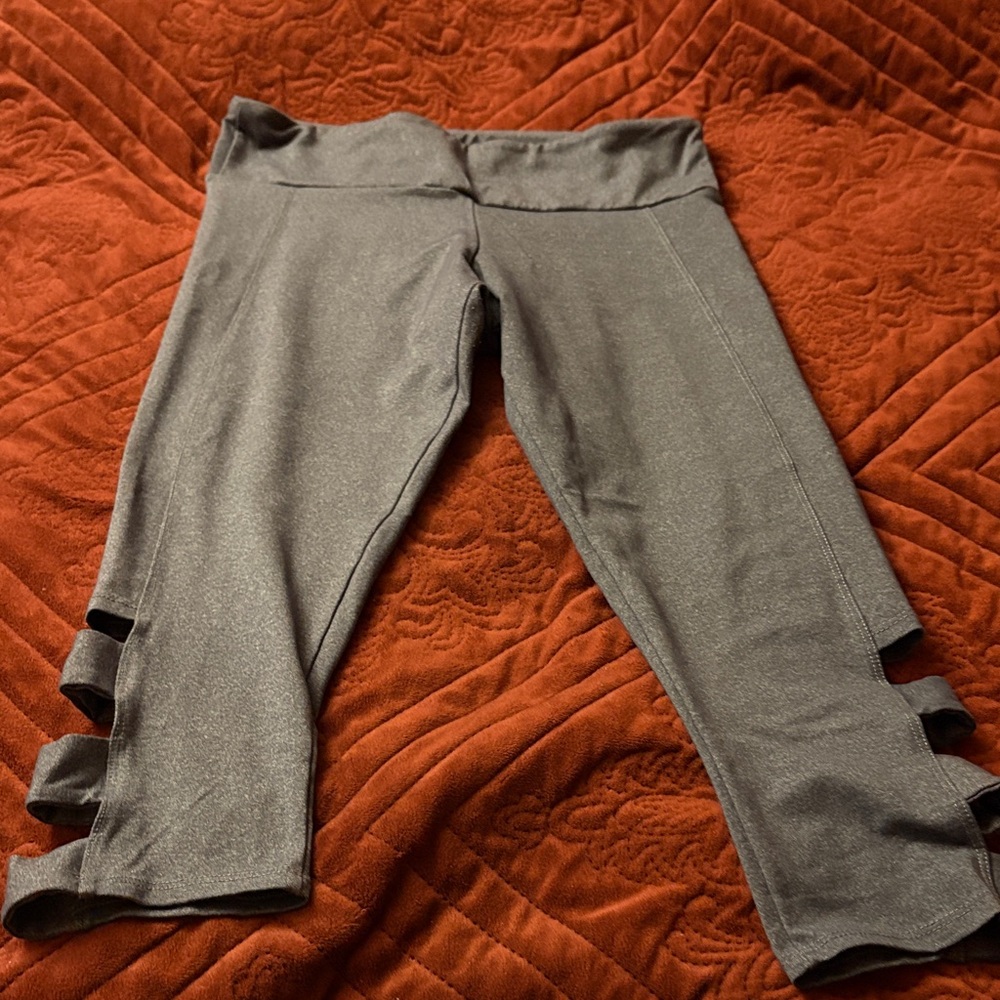 Onzie Charcoal Kids Leggings with Ruffle Accents